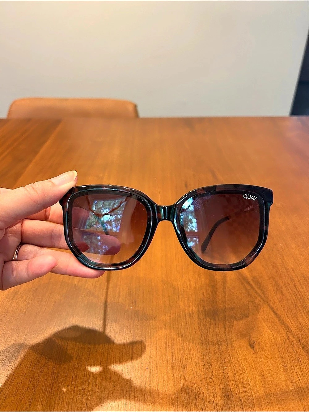 QUAY Coffee Run Brown & Black Sunglasses